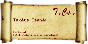 Takáts Csanád névjegykártya